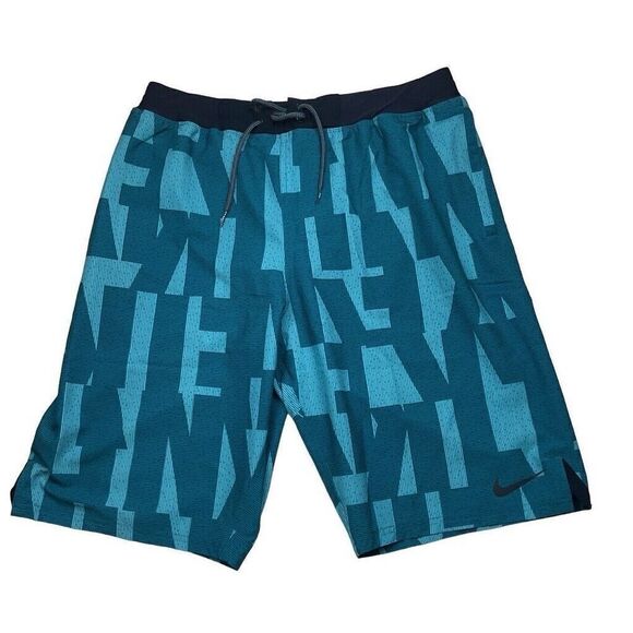 Nike Swim Trunks Men's‎ Large Blue All Over Print 10" Inseam - Picture 1 of 9
